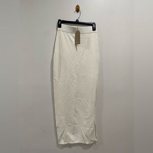 MESHKI Darby Knit Midaxi Skirt Ivory XS | Side Slit | Elegant Minimalist | NWT